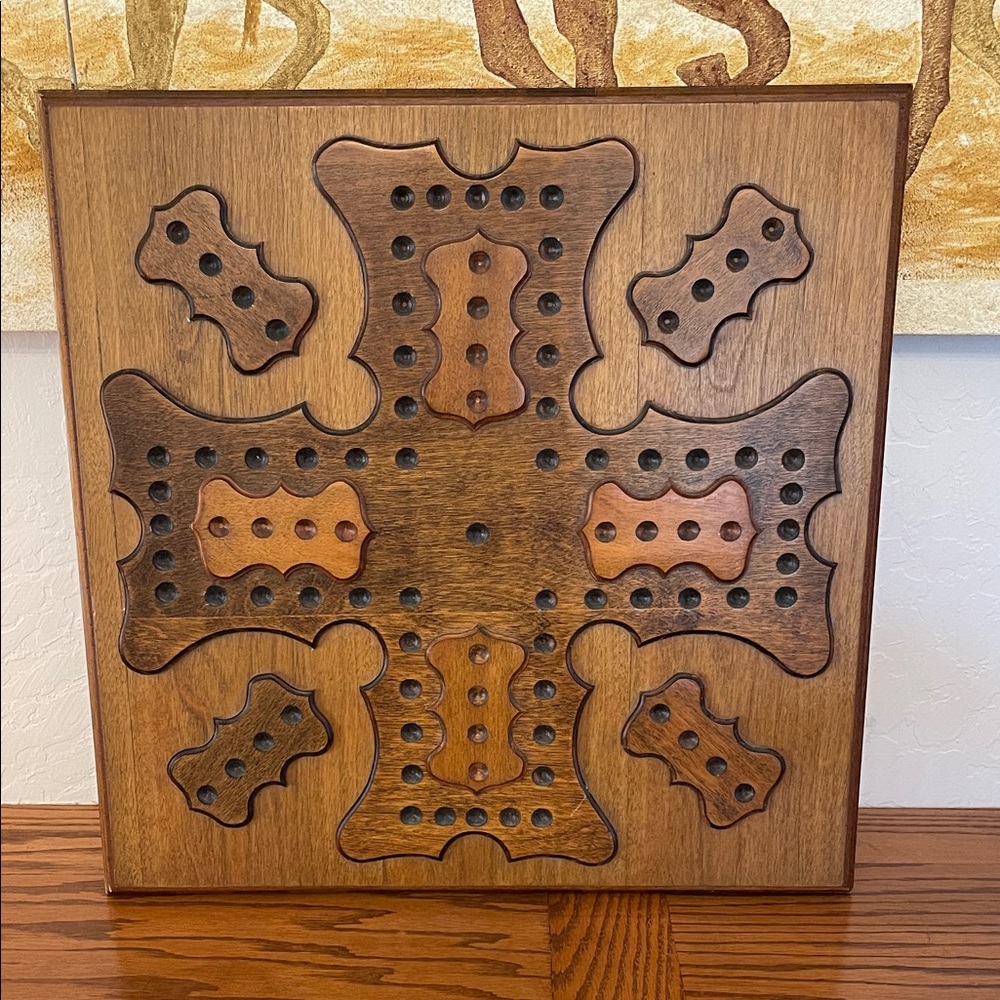 MCM HANDMADE Classic Wooden Cross-Style AGGRAVATION WAHOO Board - Brown